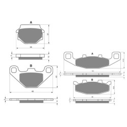 2 Kit plaquettes frein Kawasaki KLR 500 Tengai  Avant et Arrière 005-013 - EBC FA702 et FA701 - Raven 103-029