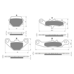 2 Kit plaquettes frein Kawasaki Super Sherpa 250  Av G, Av D et Ar 005-108 - EBC FA702 et FA701 - Raven 103-033