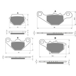 2 Kit plaquettes frein Kawasaki KMX 125  Avant et Arrière 005-109 - EBC FA702 et FA701 - Raven 103-034