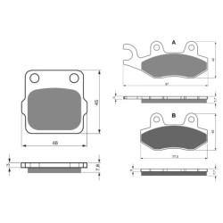 2 Kit plaquettes frein Kawasaki KLX 140R L  Avant et Arrière 007-002 - EBC FA702 et FA701 - Raven 103-036
