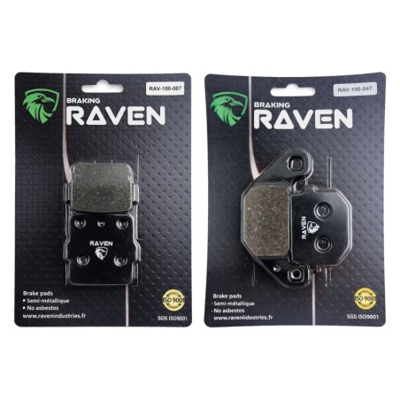 2 Kit plaquettes frein Kawasaki KX 80  Av G, Av D et Ar 007-047 - EBC FA702 et FA701 - Raven 103-037