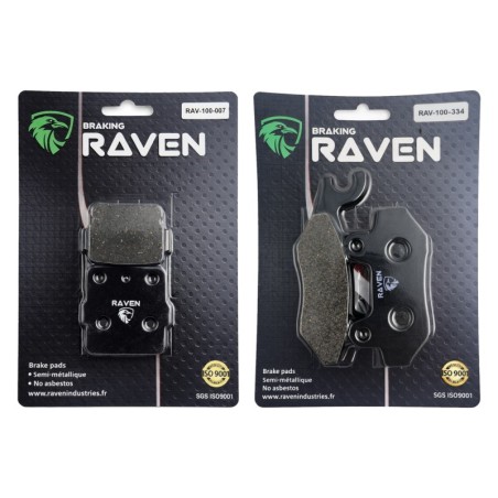 2 Kit plaquettes frein Kawasaki KLX 230  Avant et Arrière 007-334 - EBC FA702 et FA701 - Raven 103-039