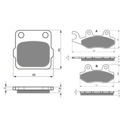 2 Kit plaquettes frein Kawasaki KLX 230  Avant et Arrière 007-334 - EBC FA702 et FA701 - Raven 103-039