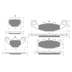 2 Kit plaquettes frein Kawasaki KLE 500  Av G, Av D et Ar 084-013 - EBC FA702 et FA701 - Raven 103-042