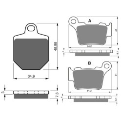 2 Kit plaquettes frein Ktm SMR 450  Avant et Arrière 238-191 - EBC FA702 et FA701 - Raven 103-043