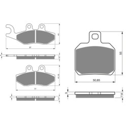 2 Kit plaquettes frein Piaggio X8 200  Avant et Arrière 293-152 - EBC FA702 et FA701 - Raven 103-045