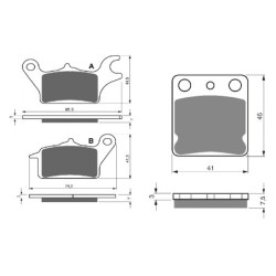 2 Kit plaquettes frein Kawasaki Z125  Av G, Av D et Ar 144-336 - EBC FA702 et FA701 - Raven 103-047