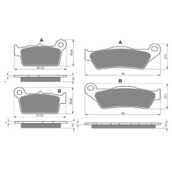 2 Kit plaquettes frein Kawasaki KX 450  Av G, Av D et Ar 187-031 - EBC FA702 et FA701 - Raven 103-048