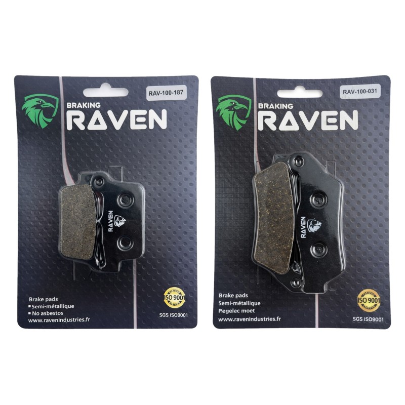 2 Kit plaquettes frein Kawasaki KX 450X  Av G, Av D et Ar 187-031 - EBC FA702 et FA701 - Raven 103-048
