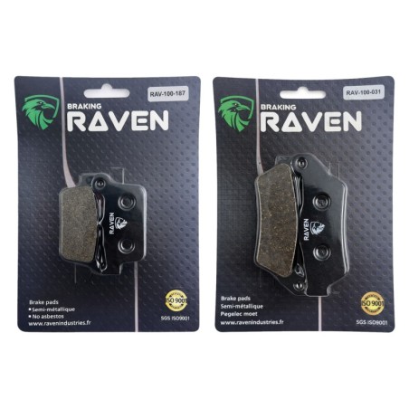 2 Kit plaquettes frein Kawasaki KX 450X  Av G, Av D et Ar 187-031 - EBC FA702 et FA701 - Raven 103-048