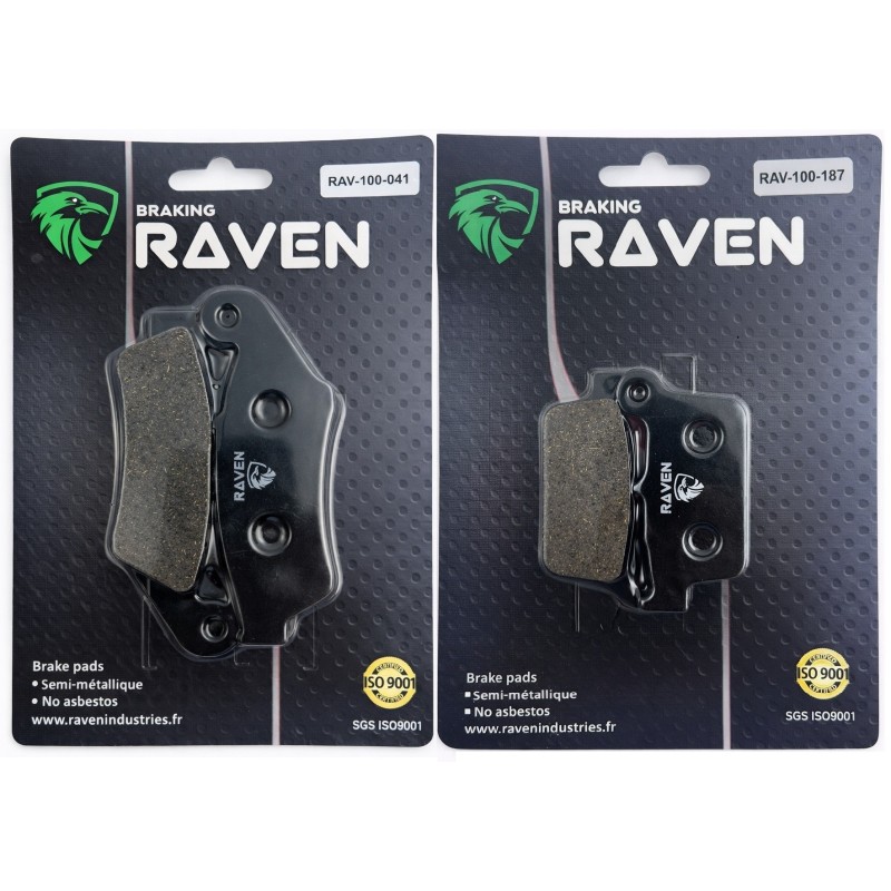 2 Kit plaquettes frein Kawasaki KLX 450R  Av G, Av D et Ar 187-041 - EBC FA702 et FA701 - Raven 103-049