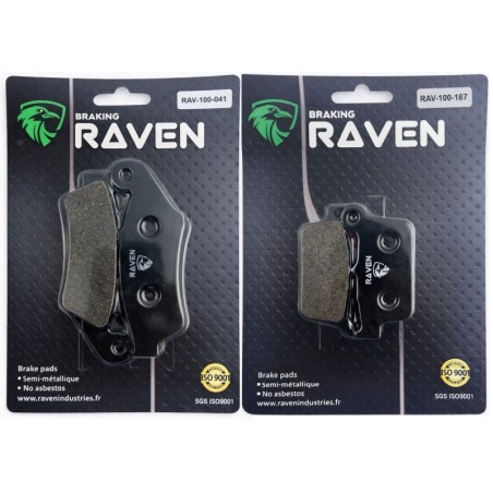 2 Kit plaquettes frein Yamaha WR 250R  Avant et Arrière 041-187 - EBC FA185 et FA367 - Raven 103-049