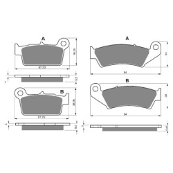 2 Kit plaquettes frein Yamaha YZF 450  Avant et Arrière 041-187 - EBC FA185 et FA367 - Raven 103-049