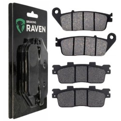 2 Kit plaquettes frein Kymco Super Dink 300 i Avant et Arrière 302-022 - EBC FA702 et FA701 - Raven 103-050