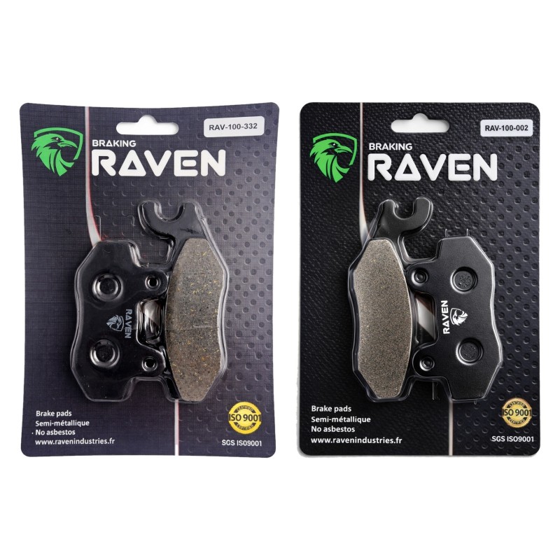 2 Kit plaquettes frein Kawasaki KLR 650 Series E  Av G, Av D et Ar 332-002 - EBC FA702 et FA701 - Raven 103-051