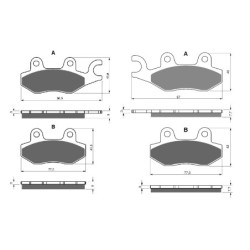 2 Kit plaquettes frein Kawasaki KLR 650 Series E  Av G, Av D et Ar 332-002 - EBC FA702 et FA701 - Raven 103-051