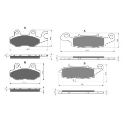 2 Kit plaquettes frein Kawasaki W800 EJ 800  Av G, Av D et Ar 332-124 - EBC FA702 et FA701 - Raven 103-052
