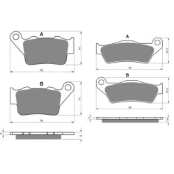 2 Kit plaquettes frein Ktm EXC 380  Avant et Arrière 023-031 - EBC FA702 et FA701 - Raven 103-055
