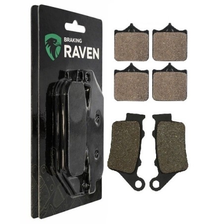 2 Kit plaquettes frein Benelli BX 570 Motard Avant et Arrière 177-023 - EBC FA322/4HH et FA208, 213 - Raven 103-059