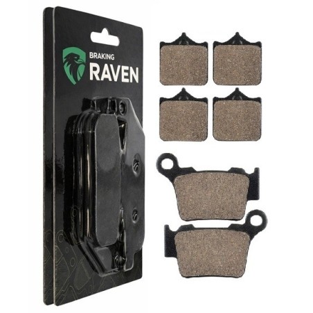 2 Kit plaquettes frein Husqvarna SM 450  Avant et Arrière 191-177 - EBC FA702 et FA701 - Raven 103-060