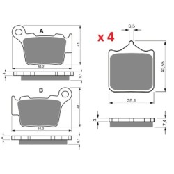2 Kit plaquettes frein Husqvarna SMR 449  Avant et Arrière 191-177 - EBC FA702 et FA701 - Raven 103-060