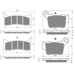 2 Kit plaquettes frein Ktm SMR 450  Avant et Arrière 212-191 - EBC FA702 et FA701 - Raven 103-066