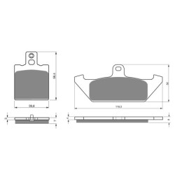 2 Kit plaquettes frein Cagiva Elefant 350  Avant et Arrière 038-101 - EBC FA702 et FA701 - Raven 103-070