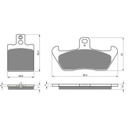 2 Kit plaquettes frein Cagiva W12 350  Avant et Arrière 038-089 - EBC FA702 et FA701 - Raven 103-074