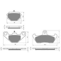 2 Kit plaquettes frein Aprilia Pegaso 600  Avant et Arrière 089-094 - EBC FA163 et FA173 - Raven 103-079
