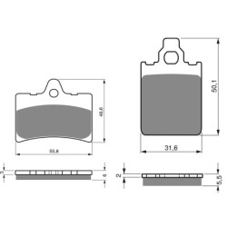 2 Kit plaquettes frein Cagiva SuperCity 80  Avant et Arrière 066-118 - EBC FA702 et FA701 - Raven 103-081