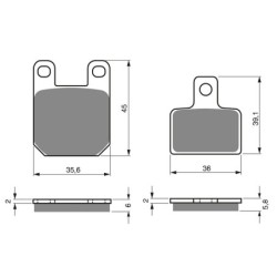 2 Kit plaquettes frein Gas-Gas MX 65  Avant et Arrière 121-173 - EBC FA702 et FA701 - Raven 103-085