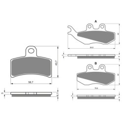 2 Kit plaquettes frein Gas-Gas Pampera 280  Avant et Arrière 122-143 - EBC FA702 et FA701 - Raven 103-086