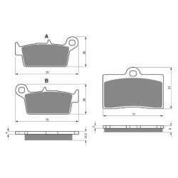 2 Kit plaquettes frein Gas-Gas SM 250  Avant et Arrière 003-064 - EBC FA702 et FA701 - Raven 103-088