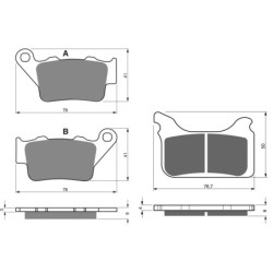 2 Kit plaquettes frein Husaberg GS 450 E Avant et Arrière 023-231 - EBC FA702 et FA701 - Raven 103-092