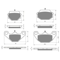 2 Kit plaquettes frein Kymco Agility 125 City city+ Avant et Arrière 005-183 - EBC FA702 et FA701 - Raven 103-094