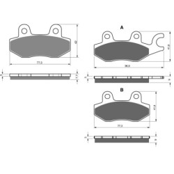 2 Kit plaquettes frein Kymco Jetix 150  Avant et Arrière 011-332 - EBC FA702 et FA701 - Raven 103-095