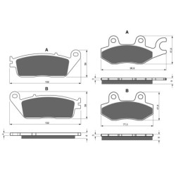 2 Kit plaquettes frein Kymco People 250  Avant et Arrière 022-332 - EBC FA702 et FA701 - Raven 103-096