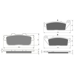 2 Kit plaquettes frein Kymco K-XCT 125 i Avant et Arrière 022-355 - EBC FA702 et FA701 - Raven 103-097
