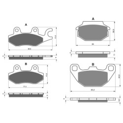 2 Kit plaquettes frein Kymco Agility 150 R16 Avant et Arrière 183-332 - EBC FA702 et FA701 - Raven 103-102