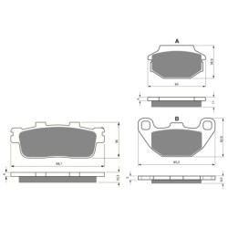 2 Kit plaquettes frein Kymco People 200 S i DD Gti Avant et Arrière 183-355 - EBC FA702 et FA701 - Raven 103-103