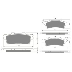 2 Kit plaquettes frein Kymco People 125  Avant et Arrière 193-355 - EBC FA702 et FA701 - Raven 103-104