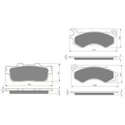 2 Kit plaquettes frein Kymco People 125  Avant et Arrière 299-355 - EBC FA702 et FA701 - Raven 103-105