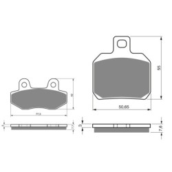 2 Kit plaquettes frein Peugeot Speedfight 50  Avant et Arrière 011-152 - EBC FA702 et FA701 - Raven 103-107