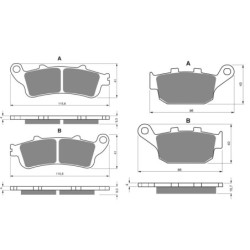 2 Kit plaquettes frein Peugeot SV 250  Avant et Arrière 020-135 - EBC FA702 et FA701 - Raven 103-108