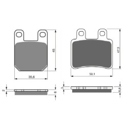 2 Kit plaquettes frein Yamaha DT 50 R  Avant et Arrière 121-211 - EBC FA702 et FA701 - Raven 103-111