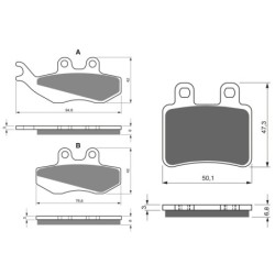 2 Kit plaquettes frein Peugeot Elyseo 125  Avant et Arrière 122-211 - EBC FA702 et FA701 - Raven 103-112