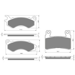 2 Kit plaquettes frein Peugeot Satelis 125  Avant et Arrière 134-299 - EBC FA702 et FA701 - Raven 103-113