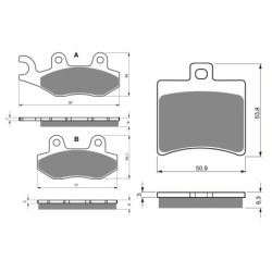 2 Kit plaquettes frein Peugeot Citystar 125  Avant et Arrière 334-150 - EBC FA228 et FA298 - Raven 103-115