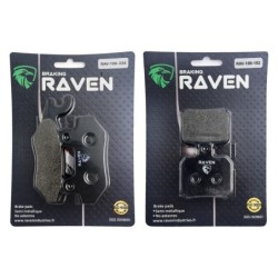 2 Kit plaquettes frein Peugeot Django 125 Heritage Avant et Arrière 334-152 - EBC FA702 et FA701 - Raven 103-116