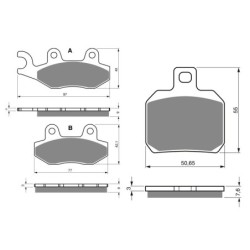 2 Kit plaquettes frein Cf-moto Glory 125 CF Avant et Arrière 334-152 - EBC FA228 et FA266 - Raven 103-116